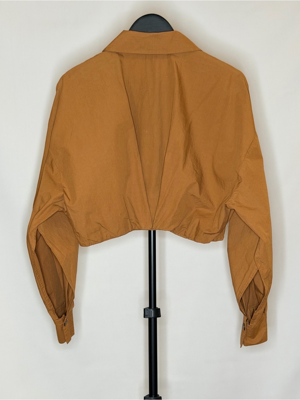 Zara Cropped Button-Down Shirt in Rust Brown - Picture 2 of 2